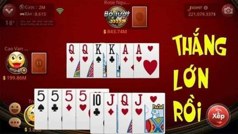 Luật ăn trắng được áp dụng trong trò chơi tiến lên